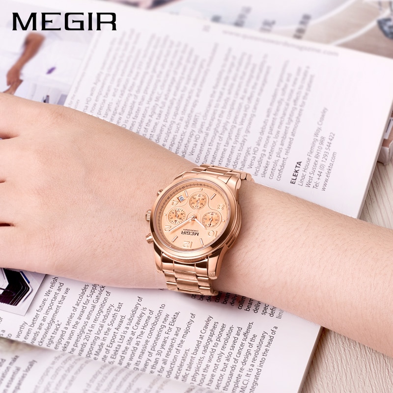 MEGIR Luxury Quartz Watch Fashion Top Brand Chronograph Wristwatch 2057 - Image 5