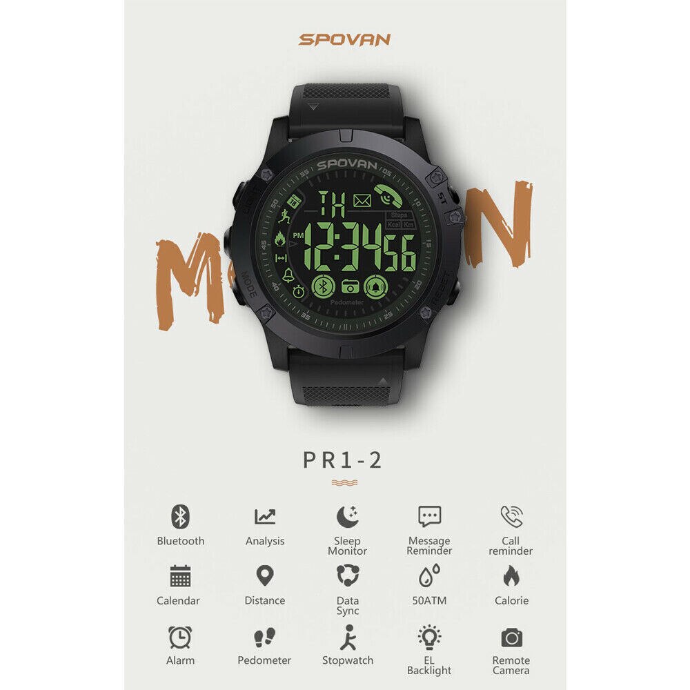 Sport Smart Watch Men Professional 5ATM Waterproof Bluetooth Call Reminder Digital Alarm Clock For iOS Android Phone - Image 4