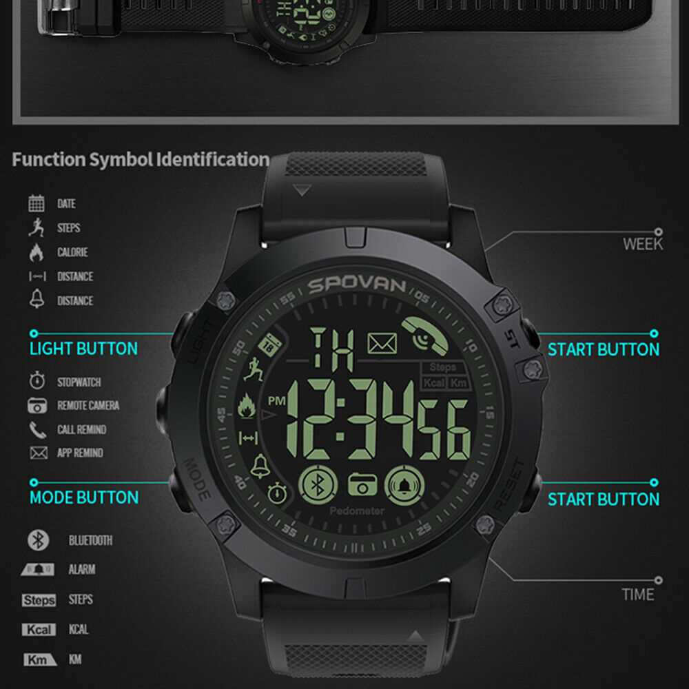 Sport Smart Watch Men Professional 5ATM Waterproof Bluetooth Call Reminder Digital Alarm Clock For iOS Android Phone - Image 5