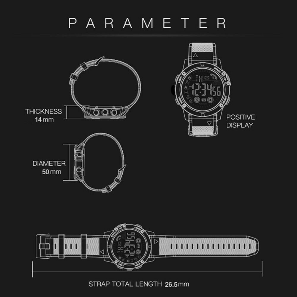Sport Smart Watch Men Professional 5ATM Waterproof Bluetooth Call Reminder Digital Alarm Clock For iOS Android Phone - Image 6