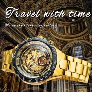Alternative view of WINNER Official Men Mechanical Wristwatches Skeleton Watch Golden Mens Watches